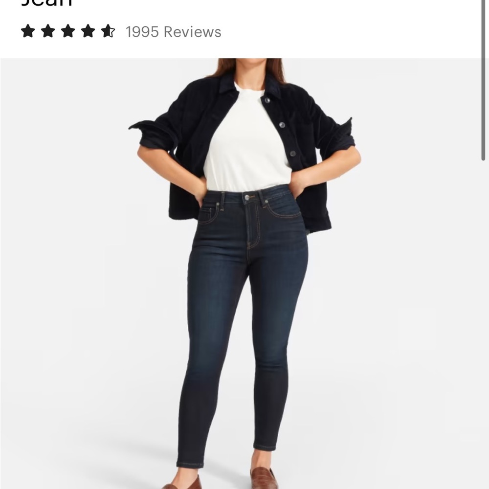 Womens everlane black jeans 25 regular curvy high rise skinny
